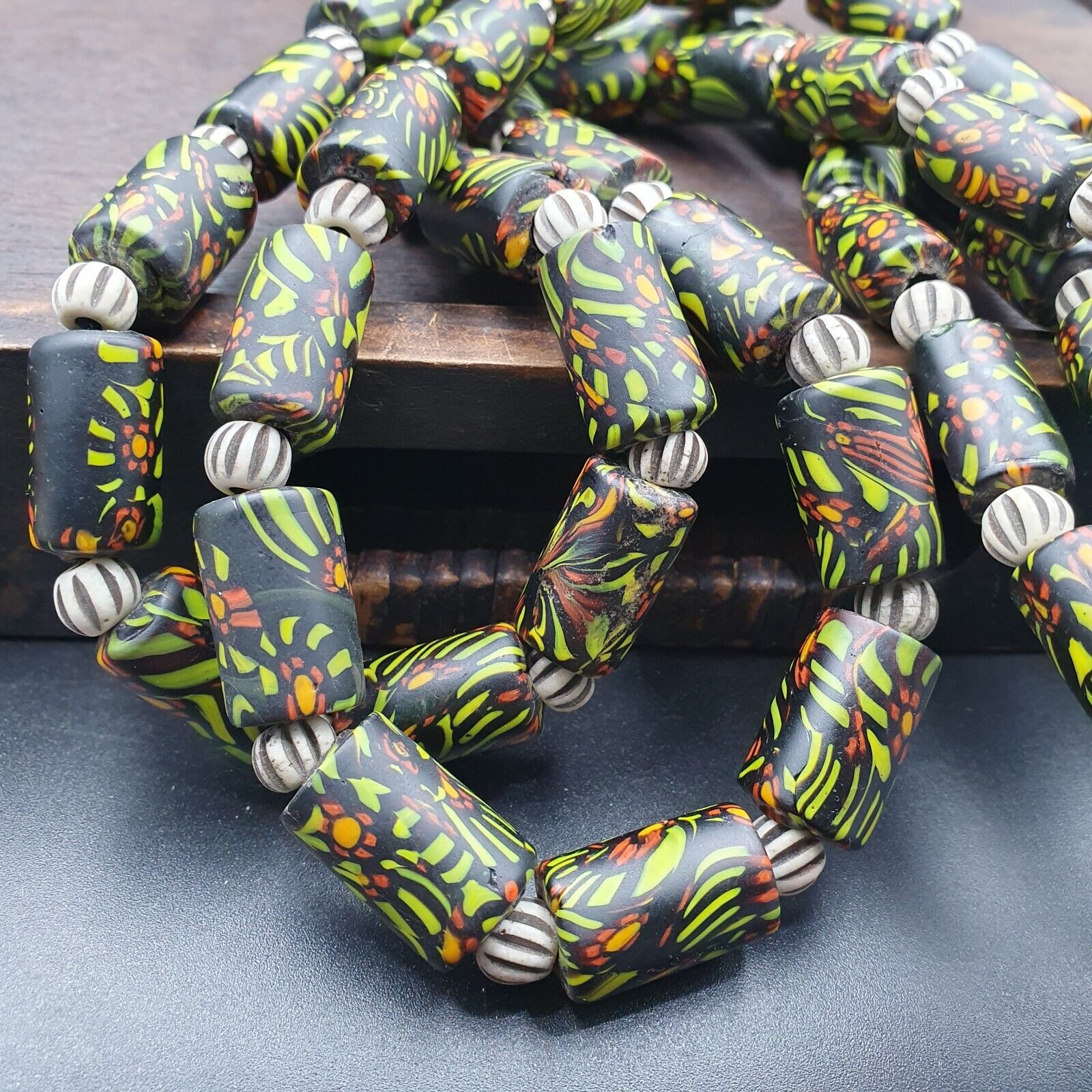 Vintage Trade Green Beads Beaded Necklace