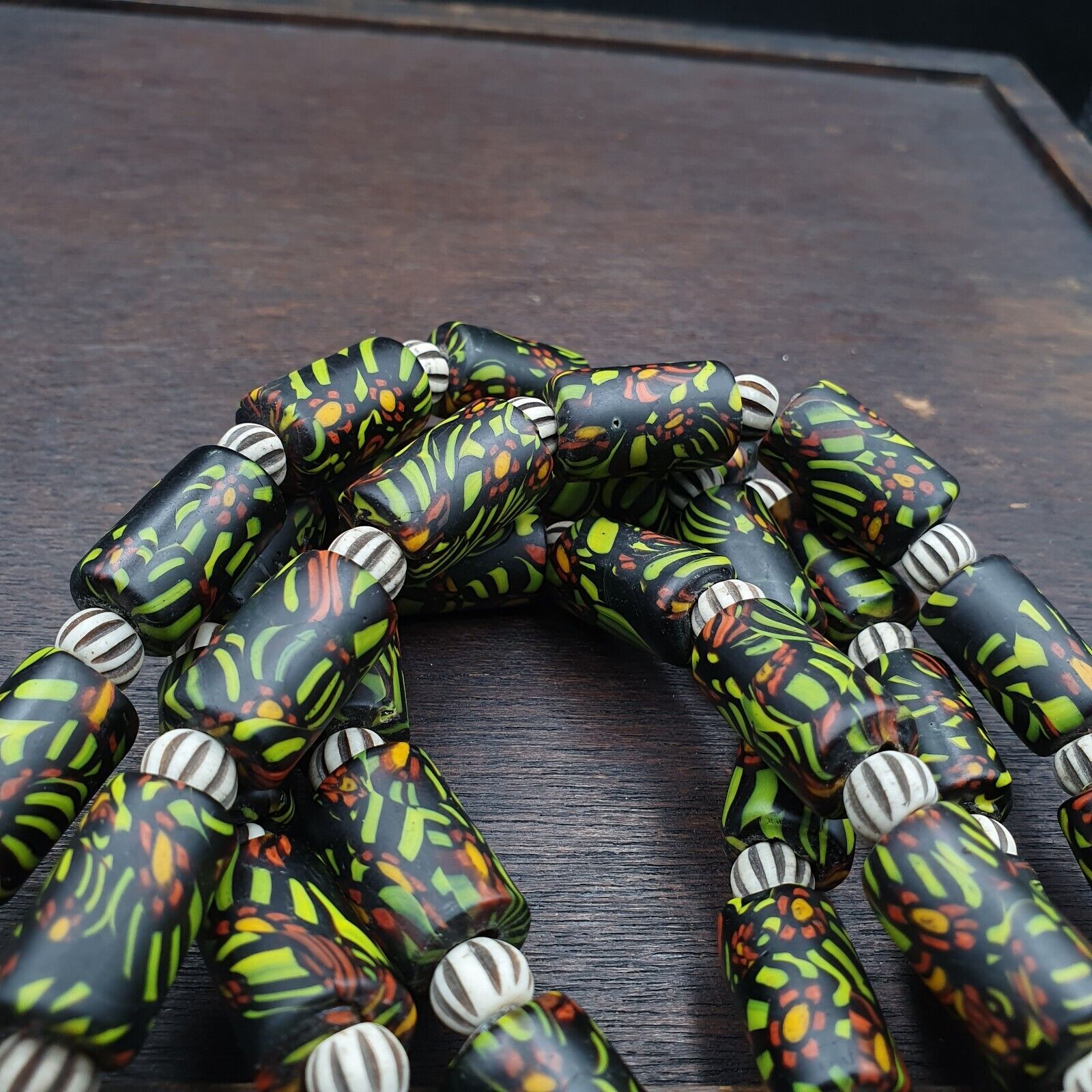 Vintage Trade Green Beads Beaded Necklace