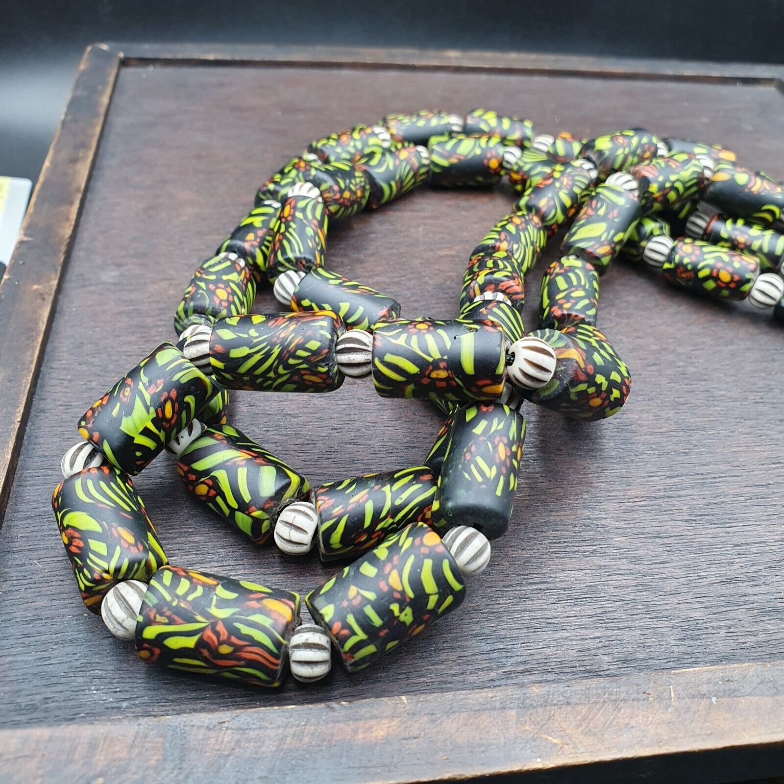 Vintage Trade Green Beads Beaded Necklace