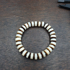 Antique Old Dzi Agate Yemeni Banded Agate Beads Bracelet SHK-2