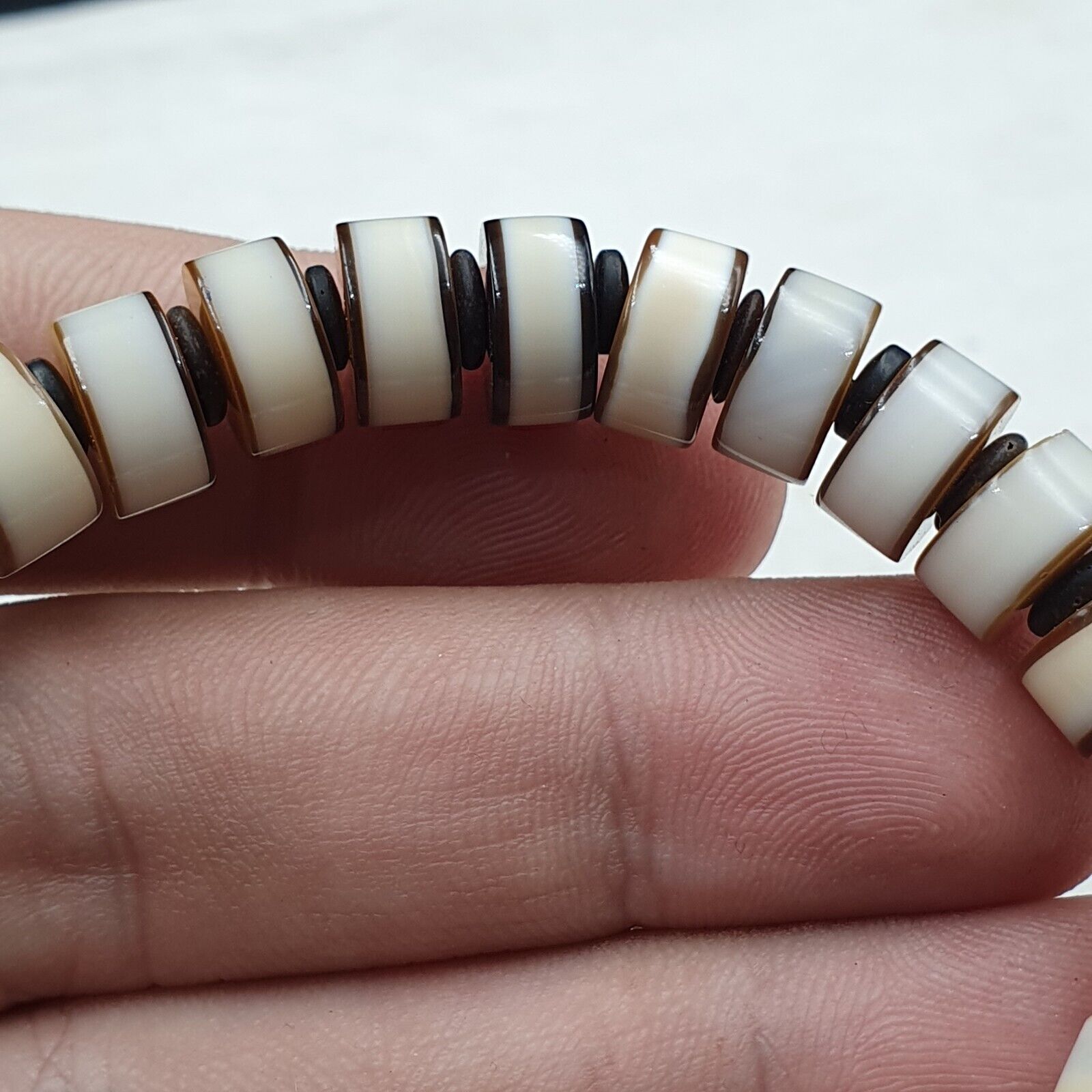 Antique Old Dzi Agate Yemeni Banded Agate Beads Bracelet SHK-2
