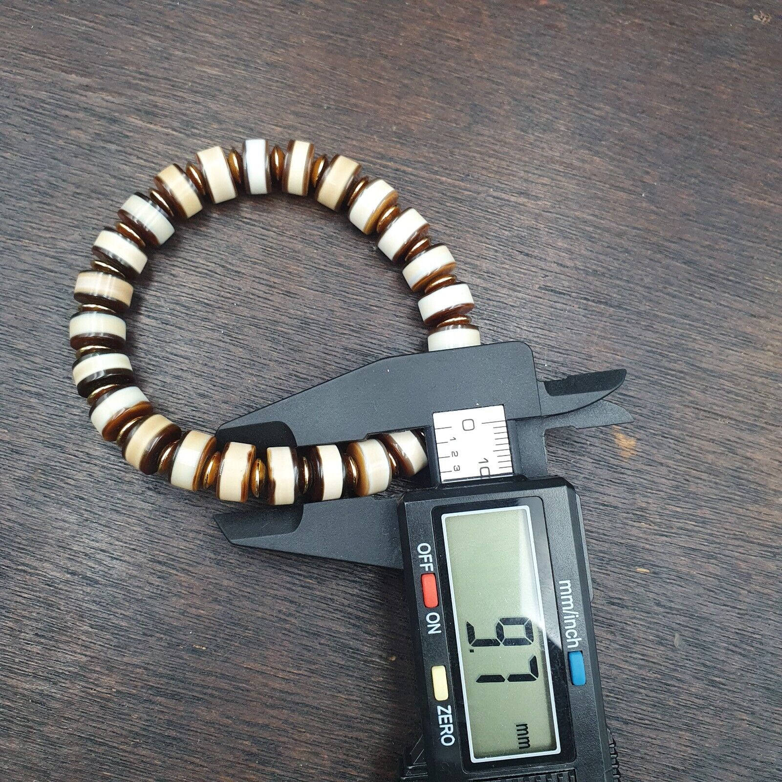 Antique Old Dzi Yemeni Banded Agate Beads Bracelet