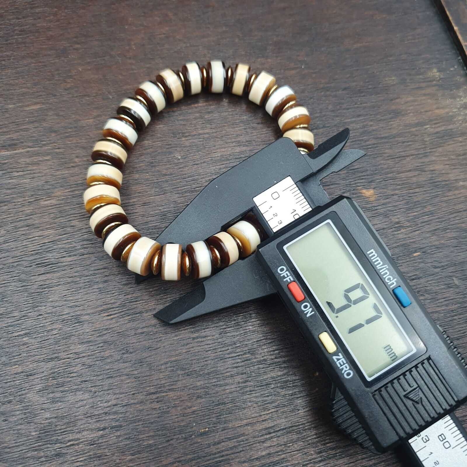 Antique Old Dzi Yemeni Banded Agate Beads Bracelet