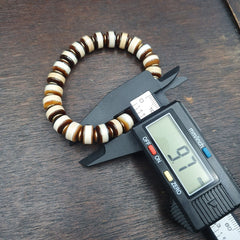 Antique Old Dzi Yemeni Banded Agate Beads Bracelet