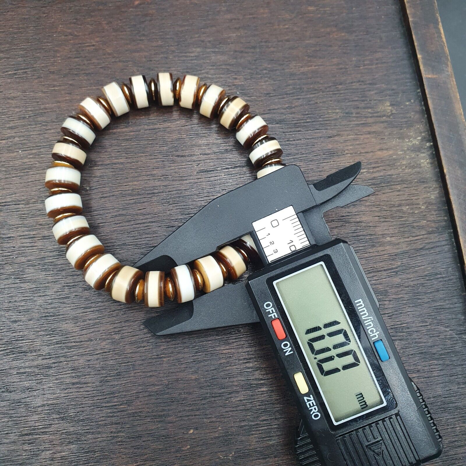 Antique Old Dzi Yemeni Banded Agate Beads Bracelet