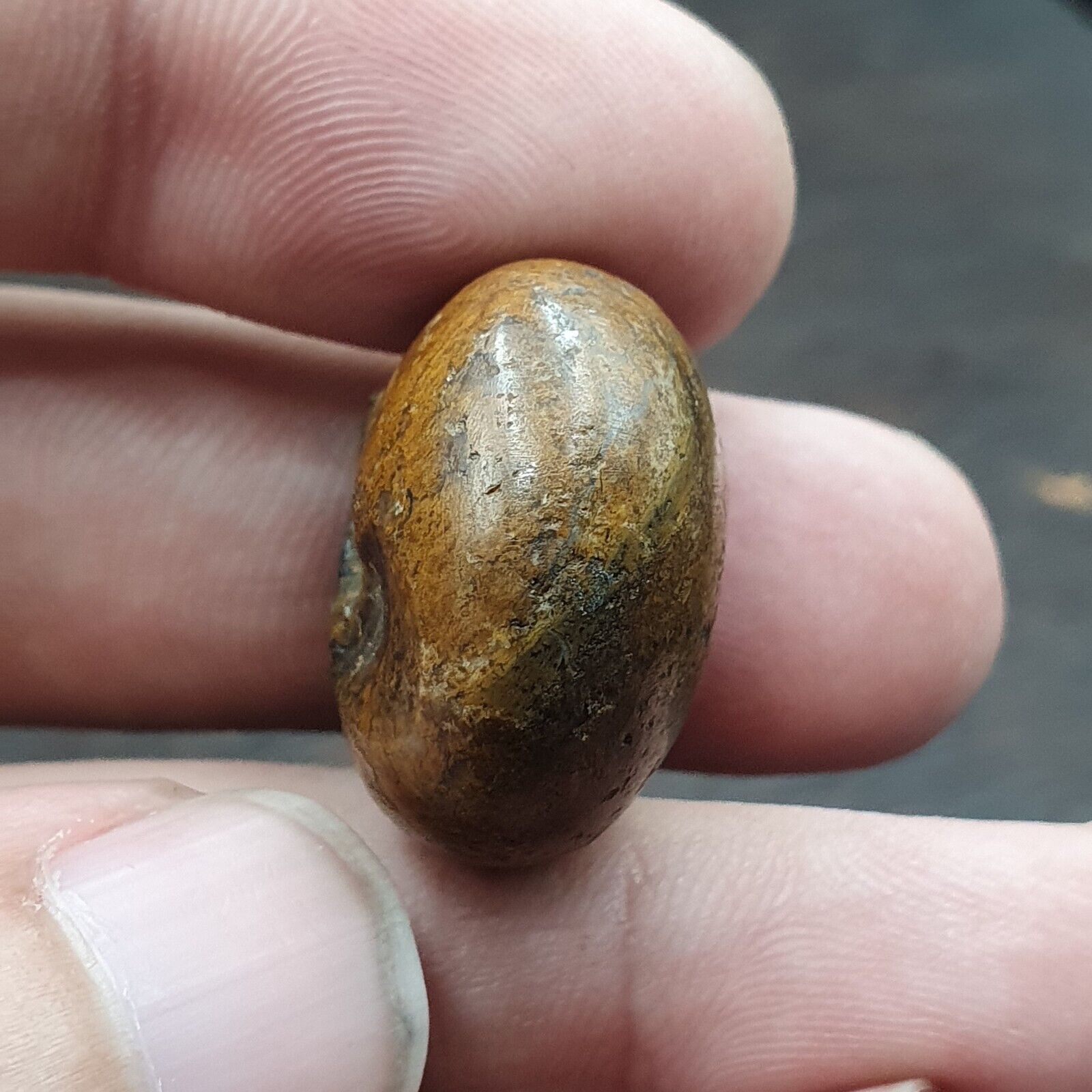 Unidentified King Face Ancient Agate Stamp Seal Very rare Bead.