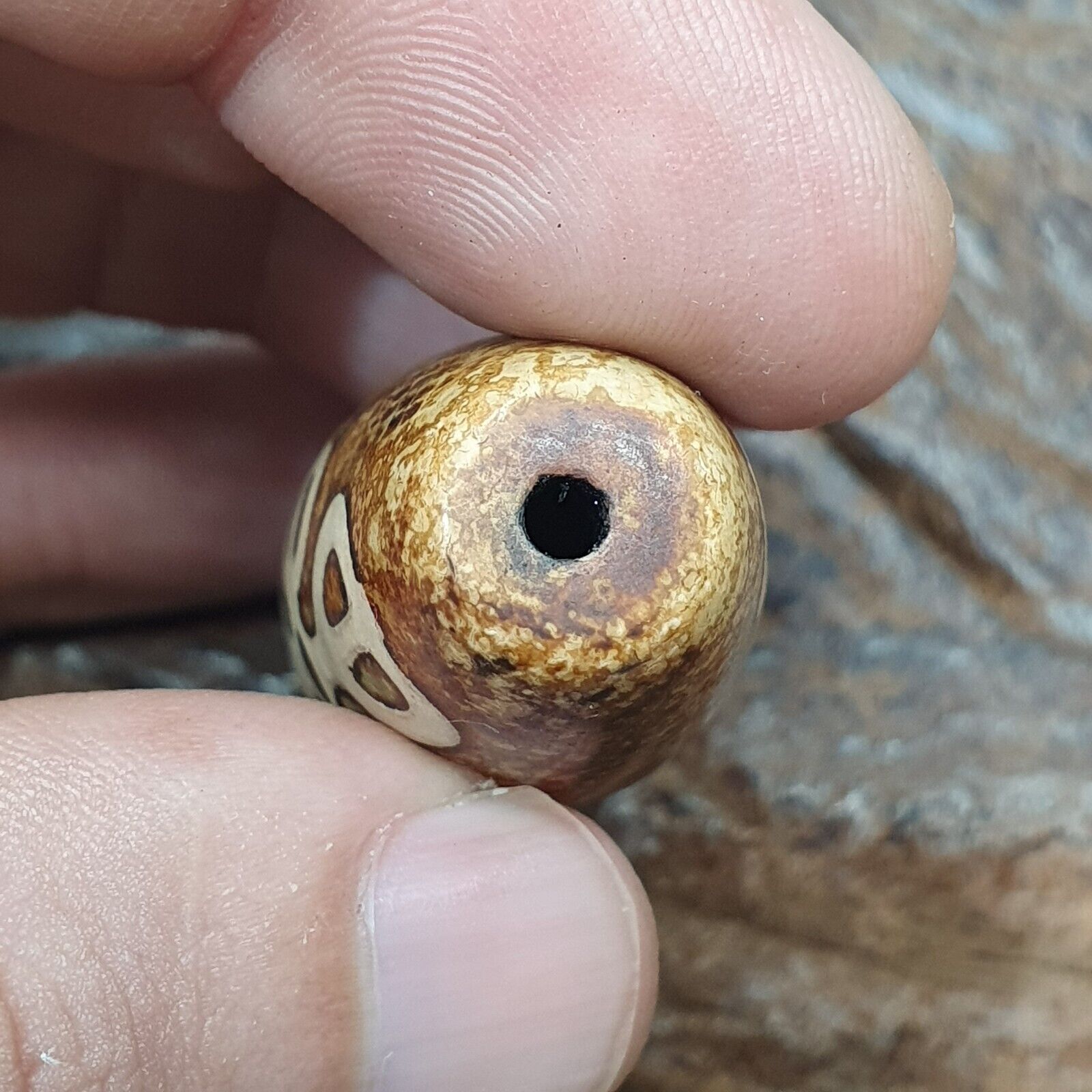 Tibetan Himalayan Jasper Bead Amulet