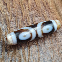 Himalayan Indo Tibetan Agate 3 eyes Lines Bead unique Patterns Dzi Amulet