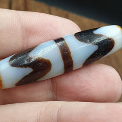 Himalayan Indo Tibetan Agate ZigZag Lines Bead unique Patterns Dzi Amulet