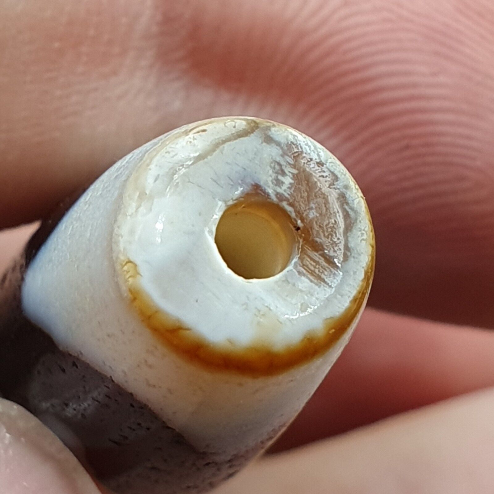 Himalayan Indo Tibetan Agate ZigZag Lines Bead unique Patterns Dzi Amulet