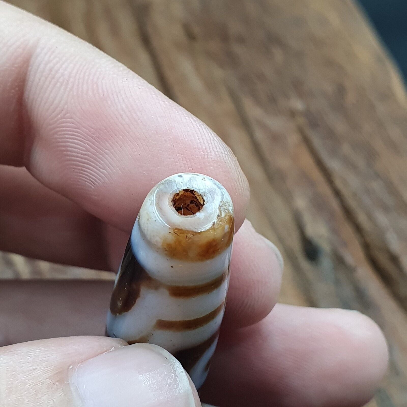 Himalayan Indo Tibetan Agate 3 eyes Lines Bead unique Patterns Dzi Amulet