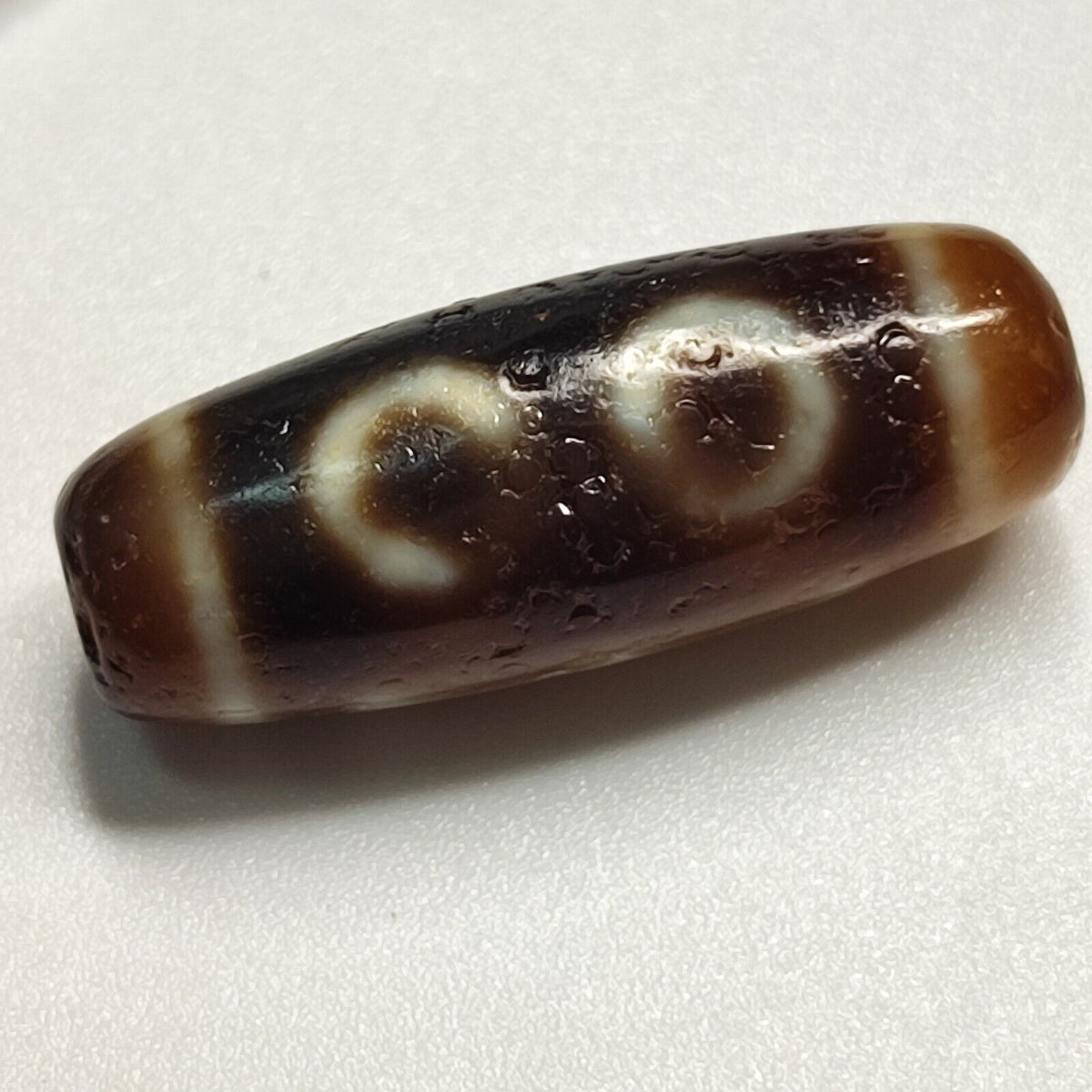 3 Eyes Antique Old Tibetan High Quality Agate Dzi Bead Amulet 127
