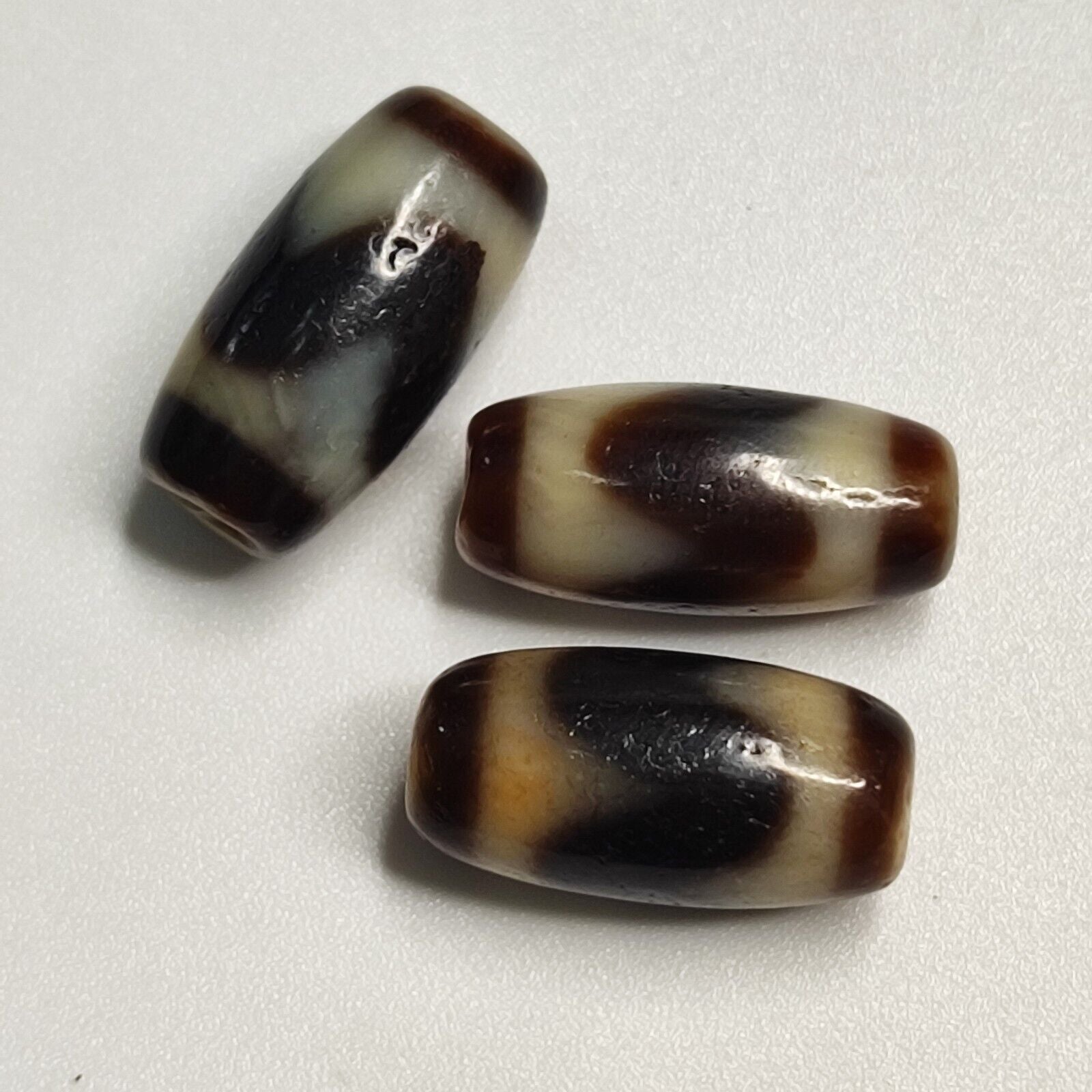 Lot 3 Powerful Unique patterns  Tibetan Agate Dzi Bead Amulet 130