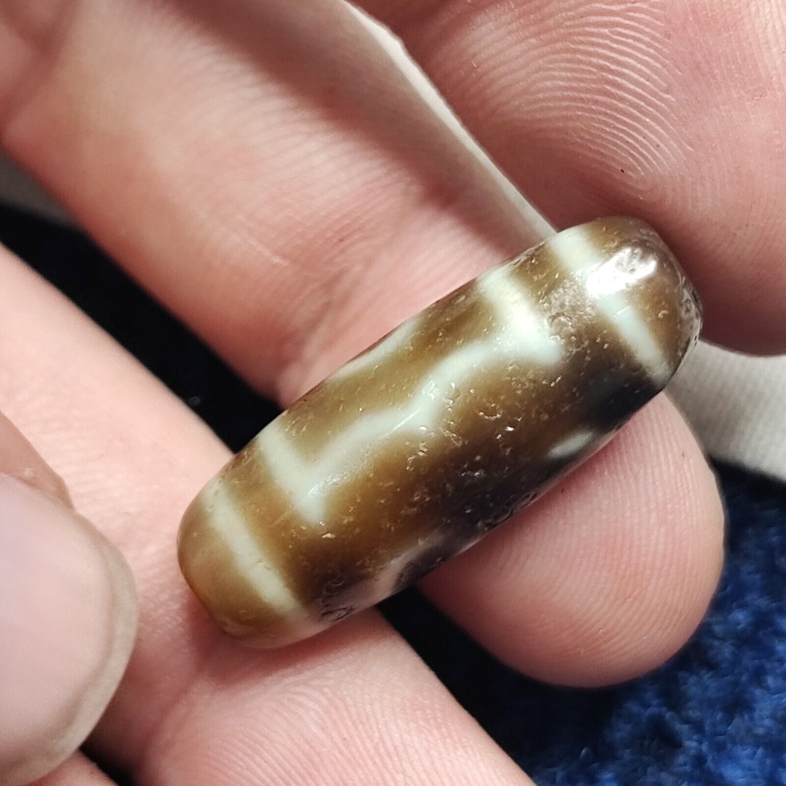 3 Eyes Antique Old Tibetan High Quality Agate Dzi Bead Amulet 127
