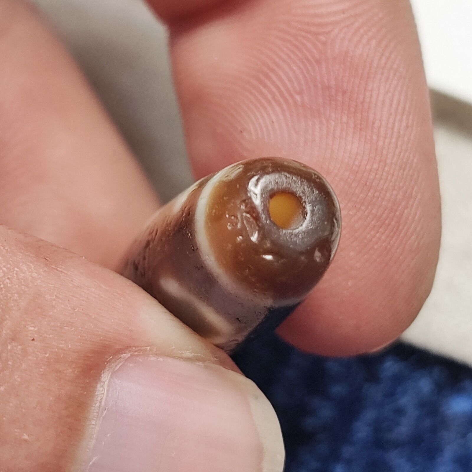 3 Eyes Antique Old Tibetan High Quality Agate Dzi Bead Amulet 127
