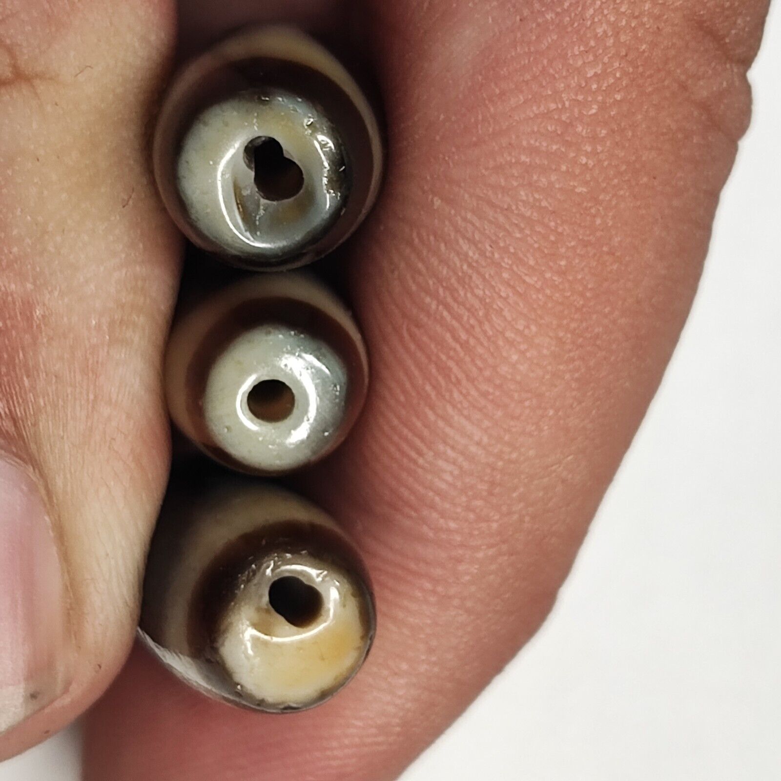 Lot 3 Powerful Unique patterns  Tibetan Agate Dzi Bead Amulet 130