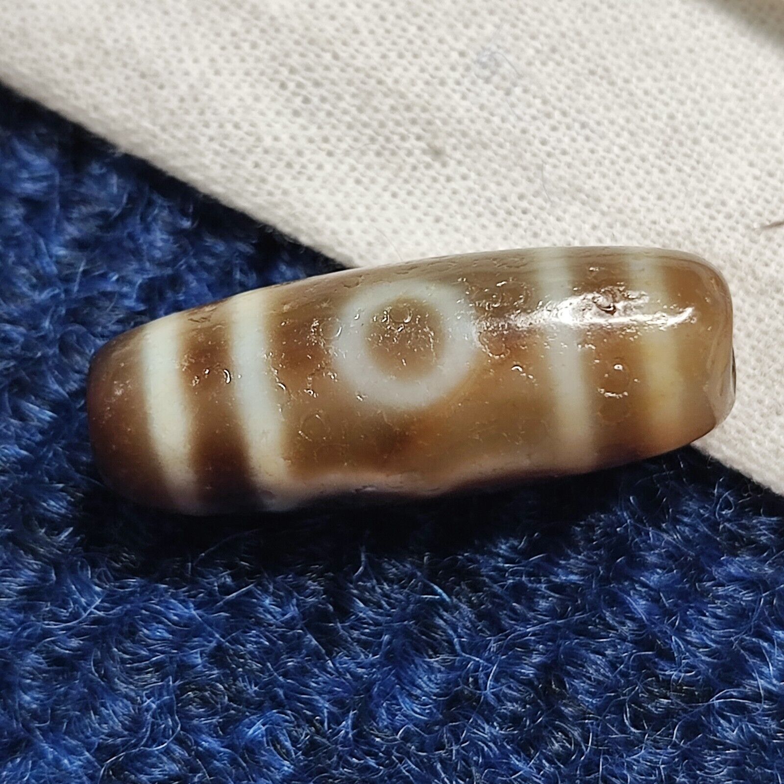 3 Eyes Antique Old Tibetan High Quality Agate Dzi Bead Amulet 127