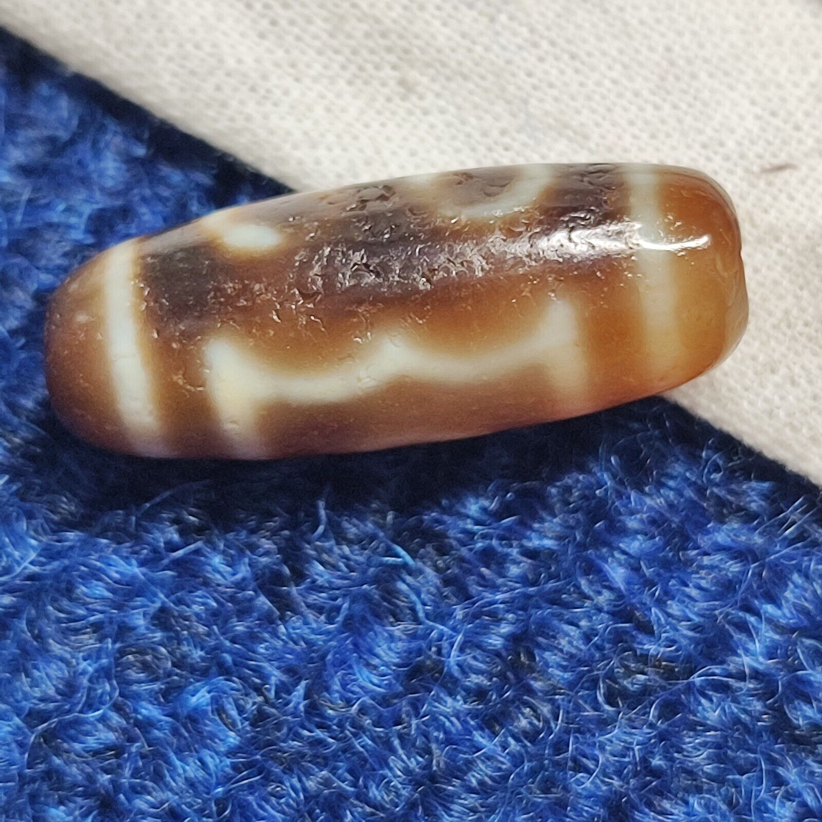 3 Eyes Antique Old Tibetan High Quality Agate Dzi Bead Amulet 127