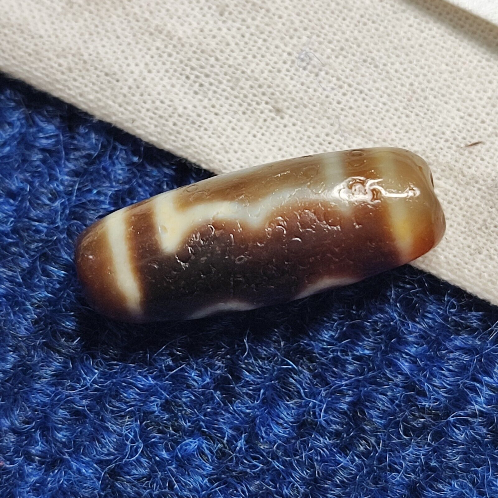 3 Eyes Antique Old Tibetan High Quality Agate Dzi Bead Amulet 127