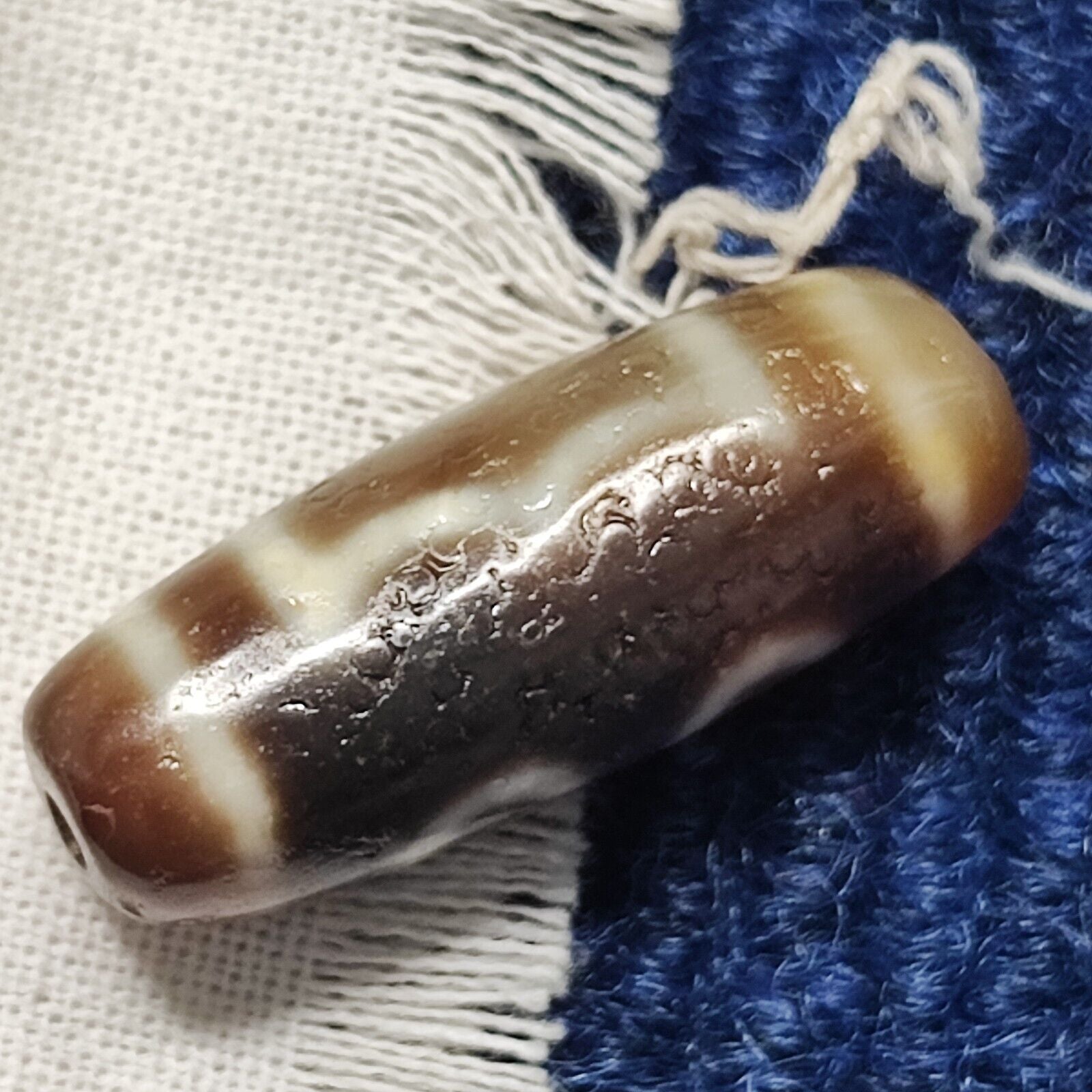 3 Eyes Antique Old Tibetan High Quality Agate Dzi Bead Amulet 127