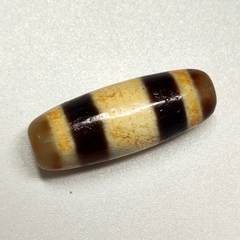 2 Stripes pattern Antique Old Tibetan High Quality Agate Dzi Bead Amulet 124