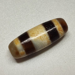 2 Stripes pattern Antique Old Tibetan High Quality Agate Dzi Bead Amulet 124