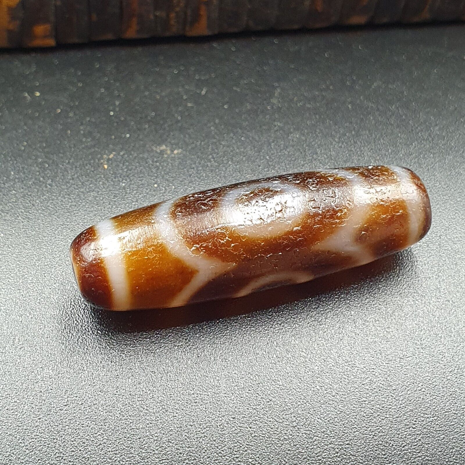 High Quality Tibetan 3 Eyes Unique pattern Agate stone Dzi Bead Amulet CT-10