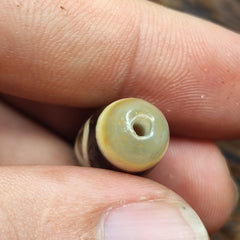 2 Diamond Eyes Antique Old Tibetan High Quality Agate Dzi Bead Amulet 122