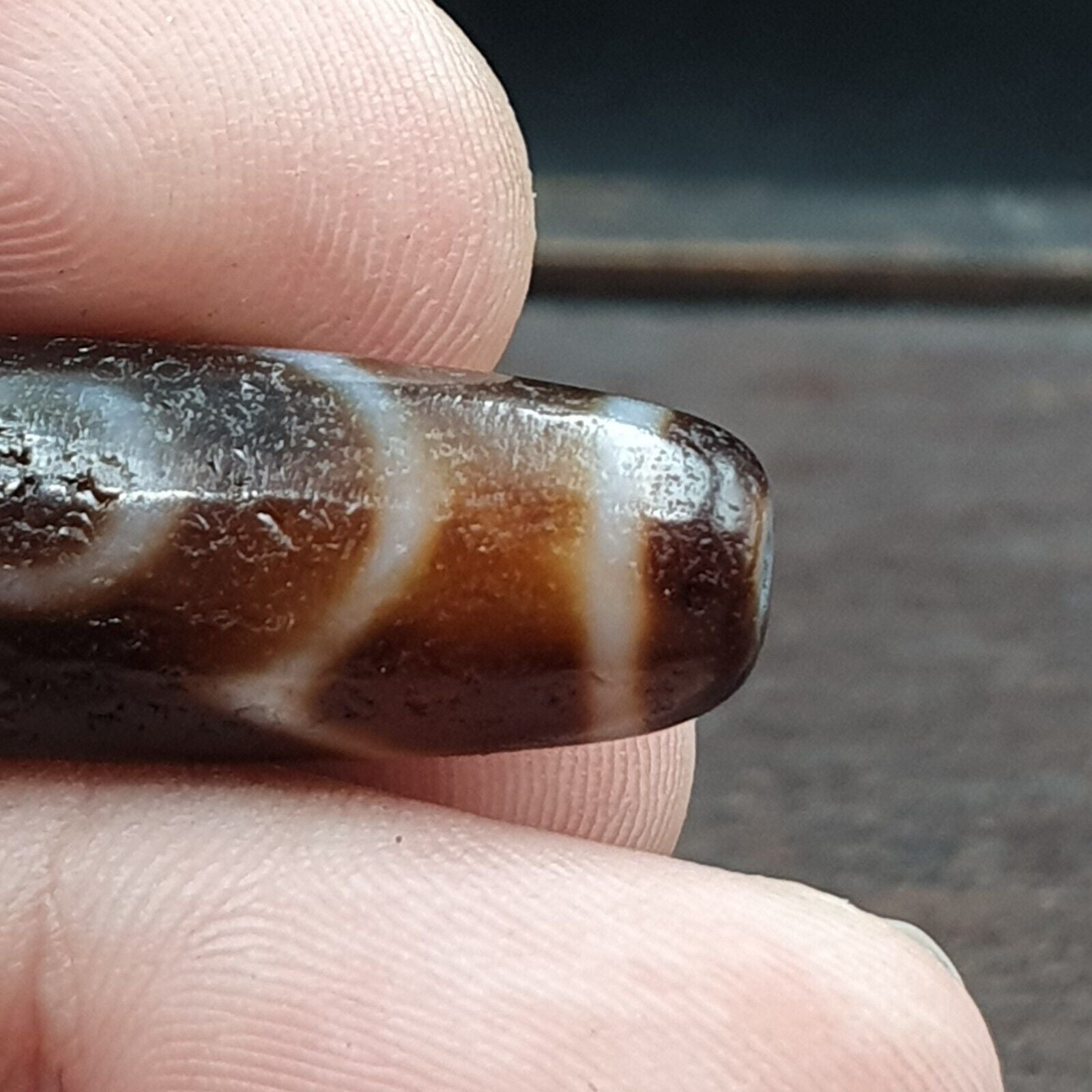 High Quality Tibetan 3 Eyes Unique pattern Agate stone Dzi Bead Amulet CT-10