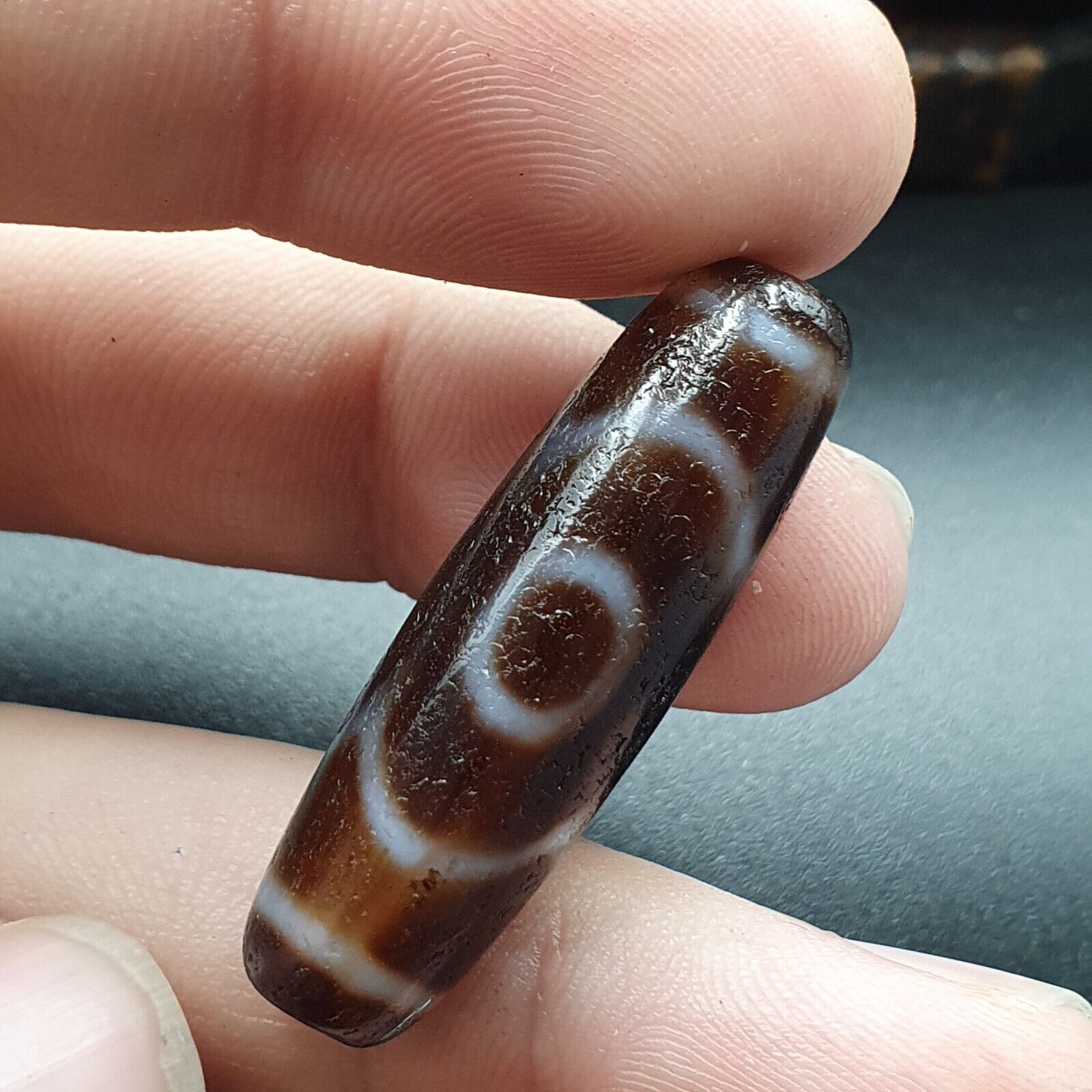 High Quality Tibetan 3 Eyes Unique pattern Agate stone Dzi Bead Amulet CT-10