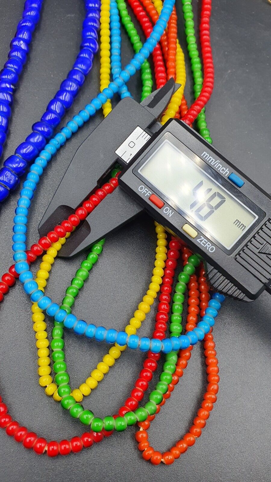 Lot 5 Strands 4-4.5mm Antique Venetian White Heart Trade Beads long strands