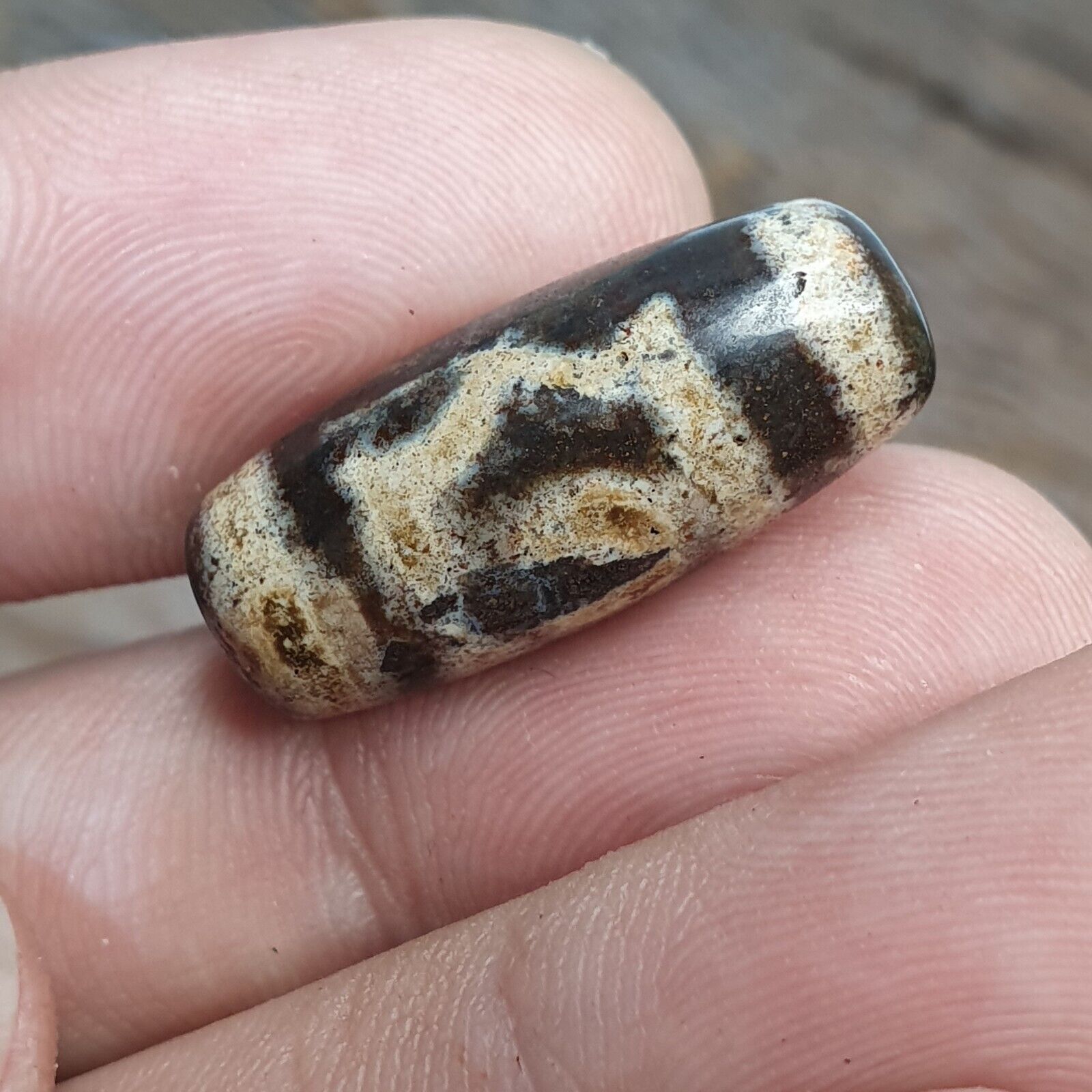 Lot 2 Eye Bead Tibetan dzi bead old amulet Agate Tibet gzi pendant STB-6