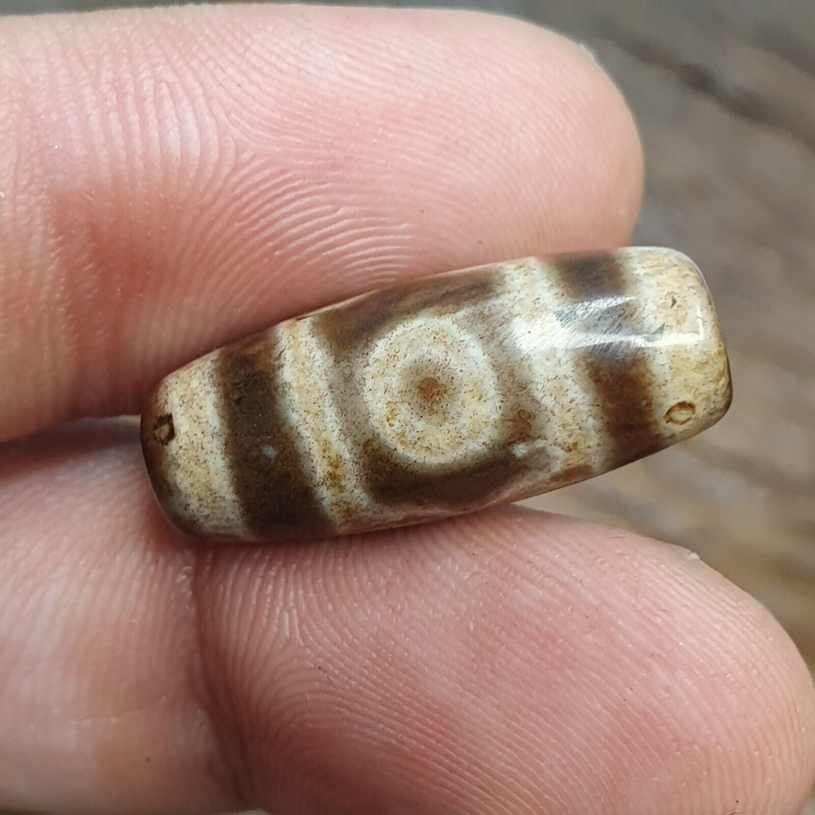 Lot 2 Eye Bead Tibetan dzi bead old amulet Agate Tibet gzi pendant STB-6