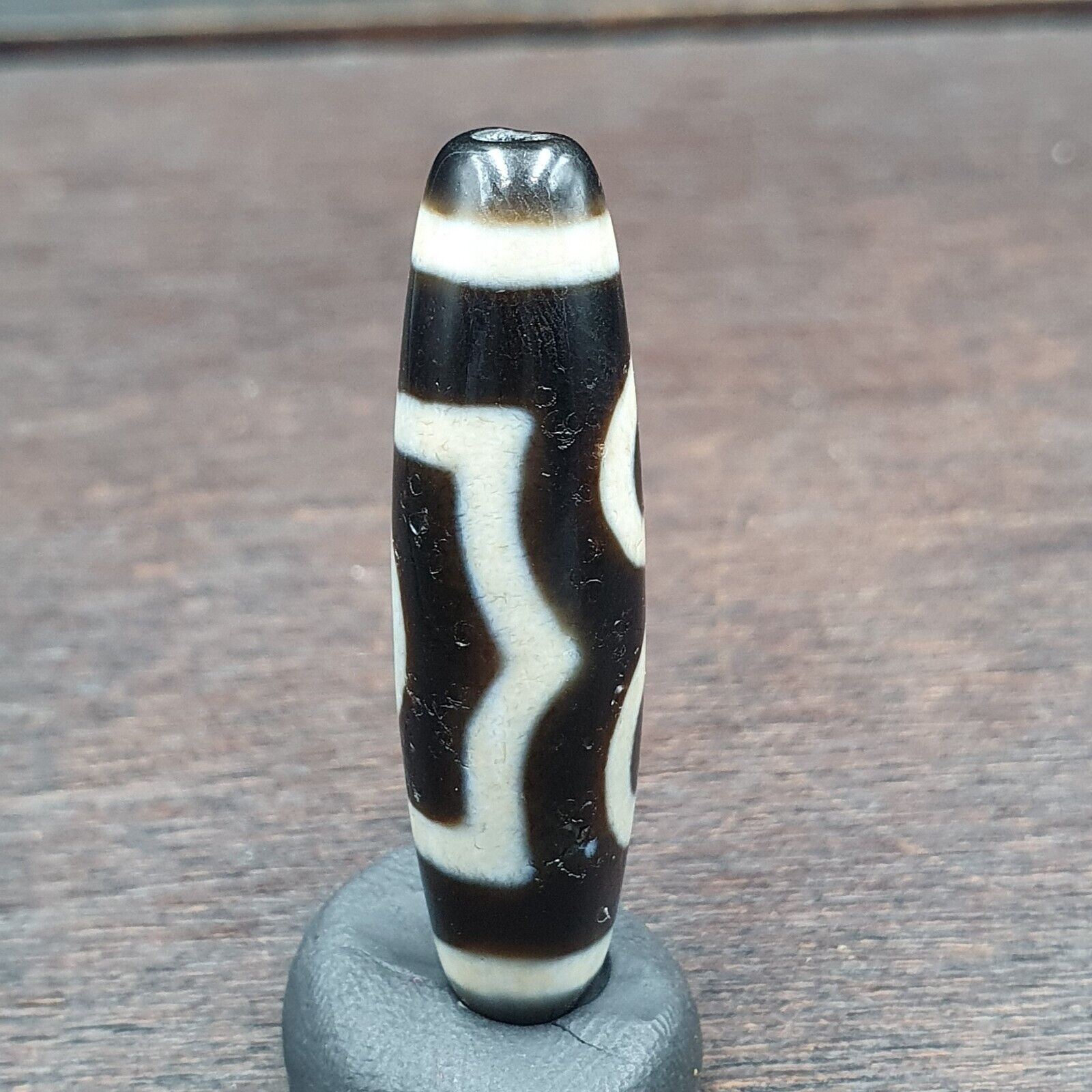 Vintage Old Himalayan Indo Tibetan Eye Agate Beads Unique pattern STB-9