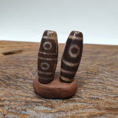 Lot 2 Eye Bead Tibetan dzi bead old amulet Agate Tibet gzi pendant STB-7