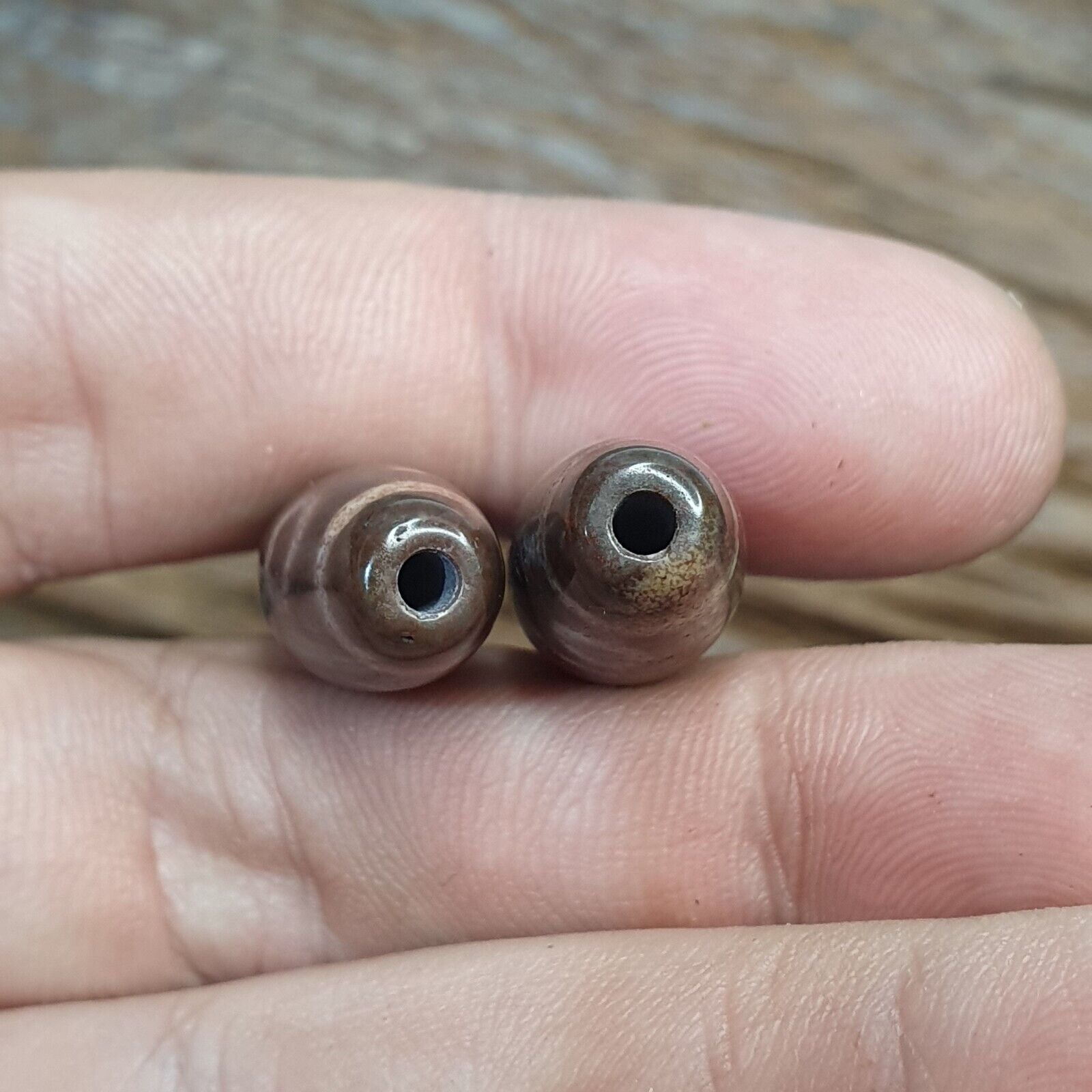 Lot 2 Eye Bead Tibetan dzi bead old amulet Agate Tibet gzi pendant STB-7