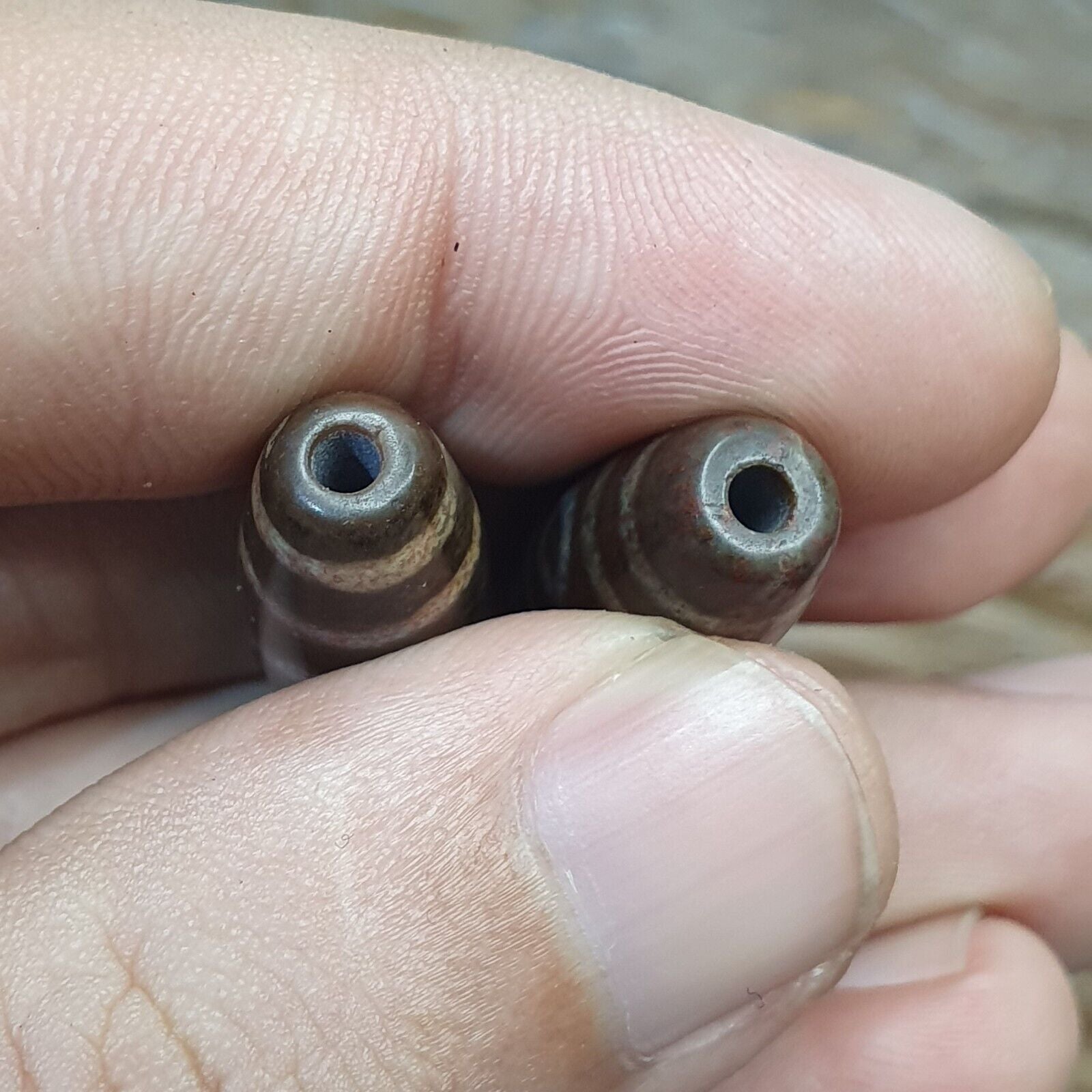 Lot 2 Eye Bead Tibetan dzi bead old amulet Agate Tibet gzi pendant STB-7