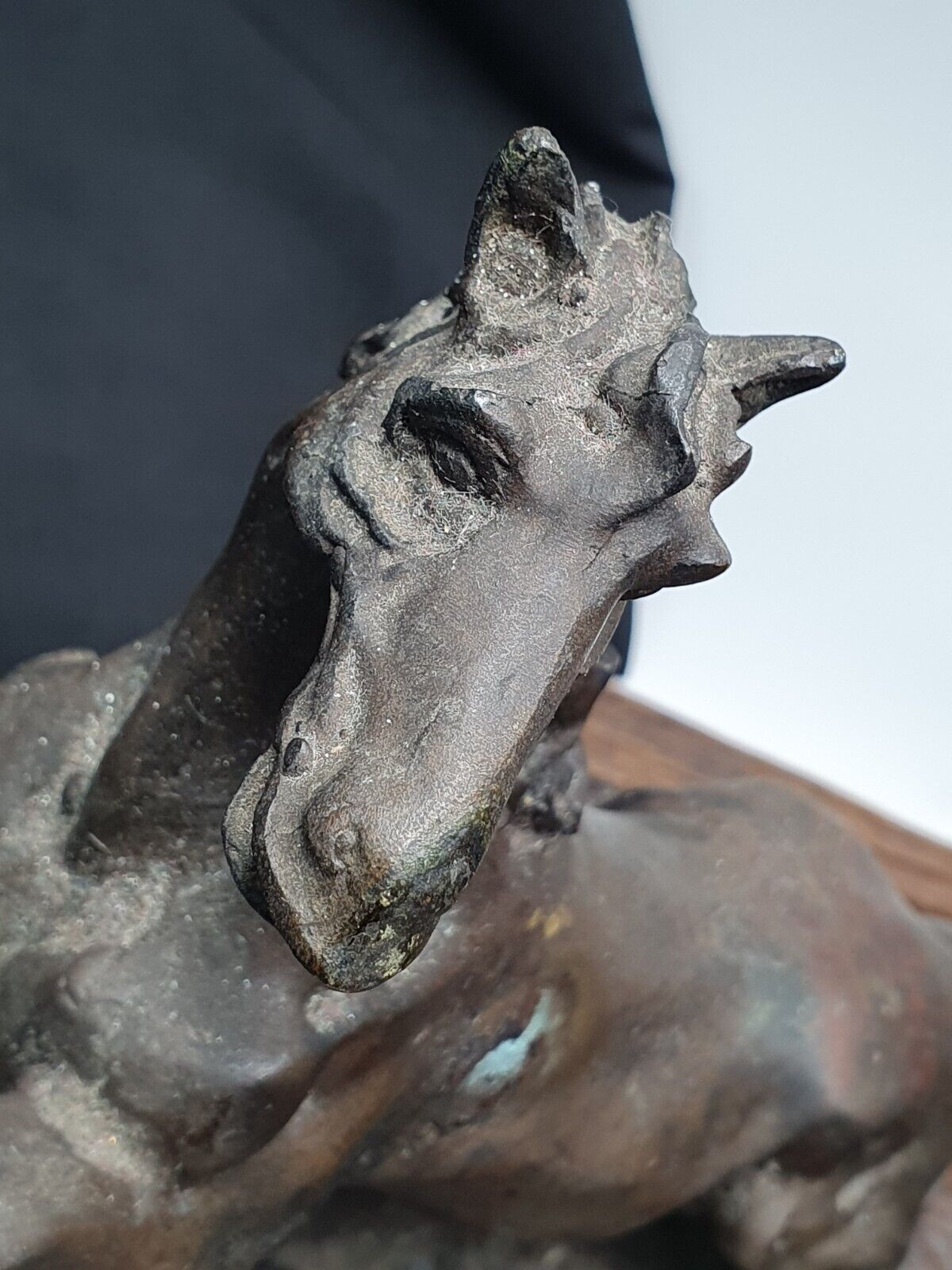 ANTIQUE Old Bronze, brass Horse Figurine with Patina
