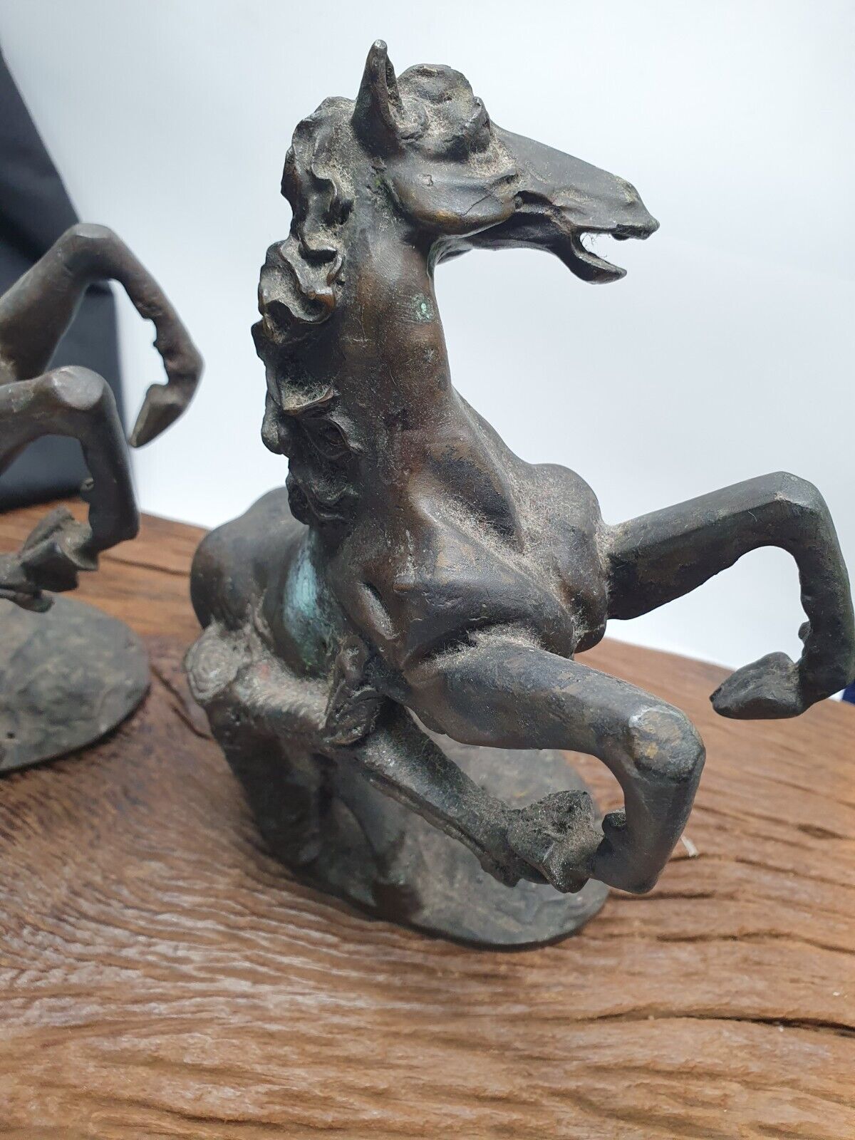 ANTIQUE Old Bronze, brass Horse Figurine with Patina
