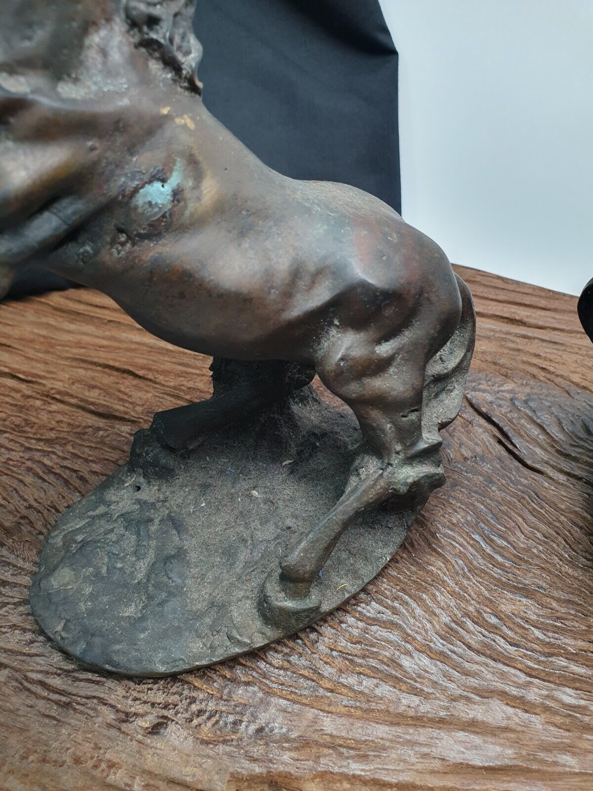 ANTIQUE Old Bronze, brass Horse Figurine with Patina