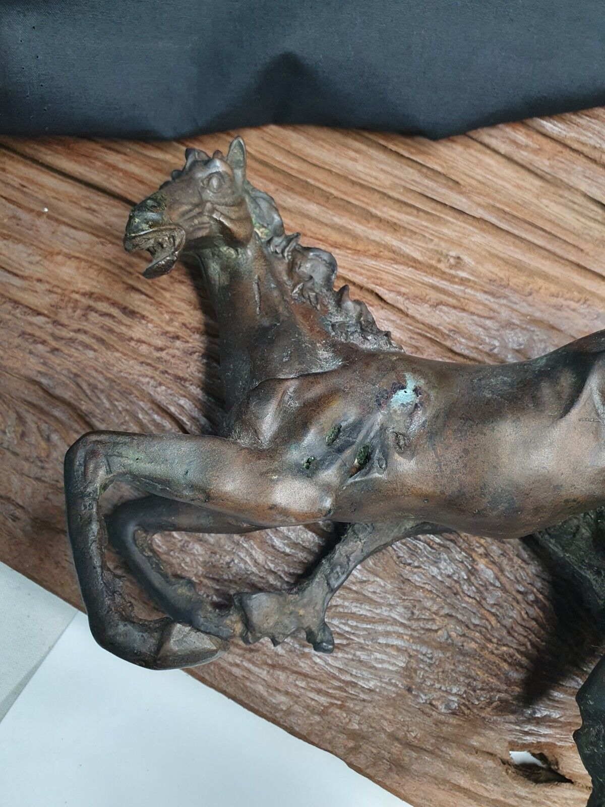 ANTIQUE Old Bronze, brass Horse Figurine with Patina