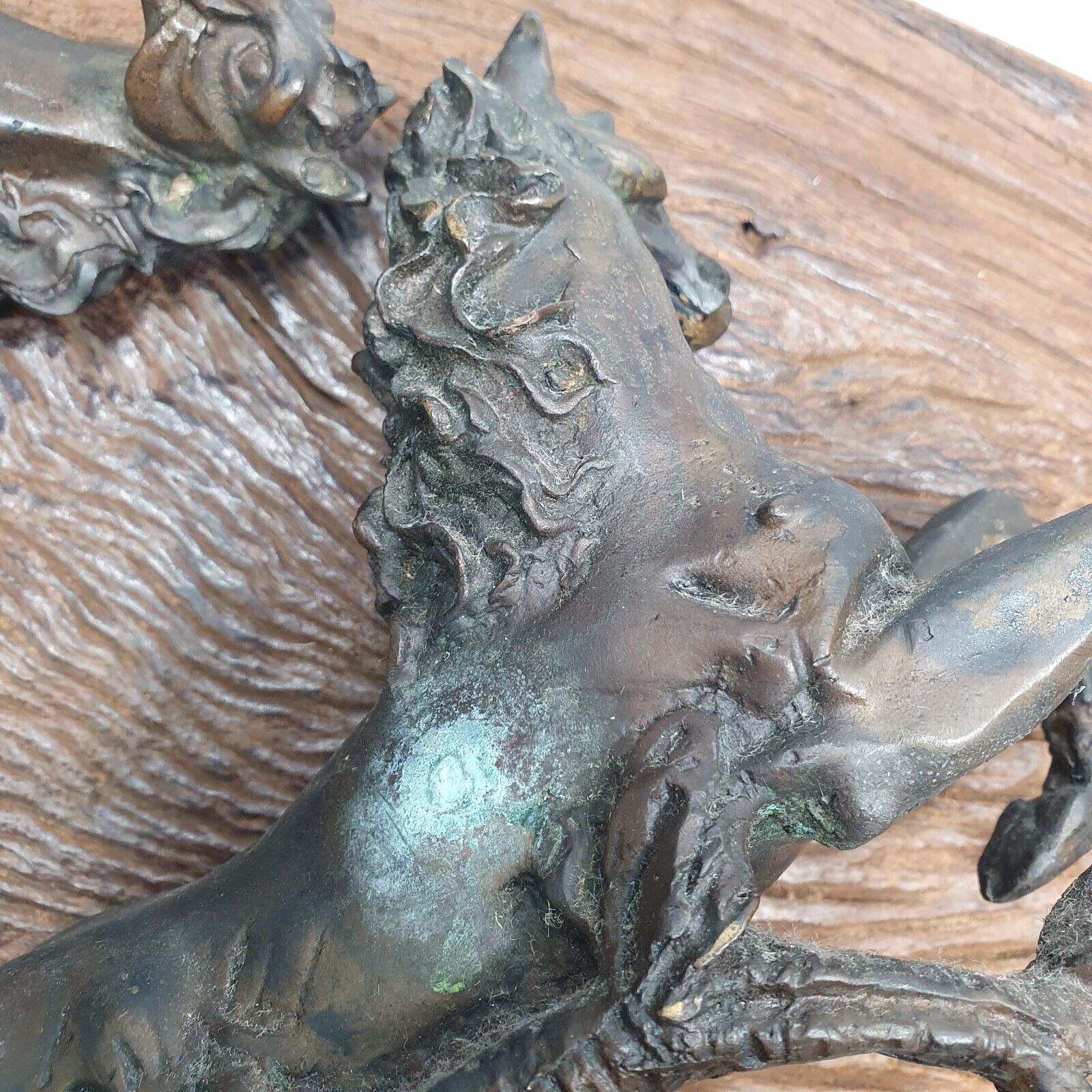 ANTIQUE Old Bronze, brass Horse Figurine with Patina