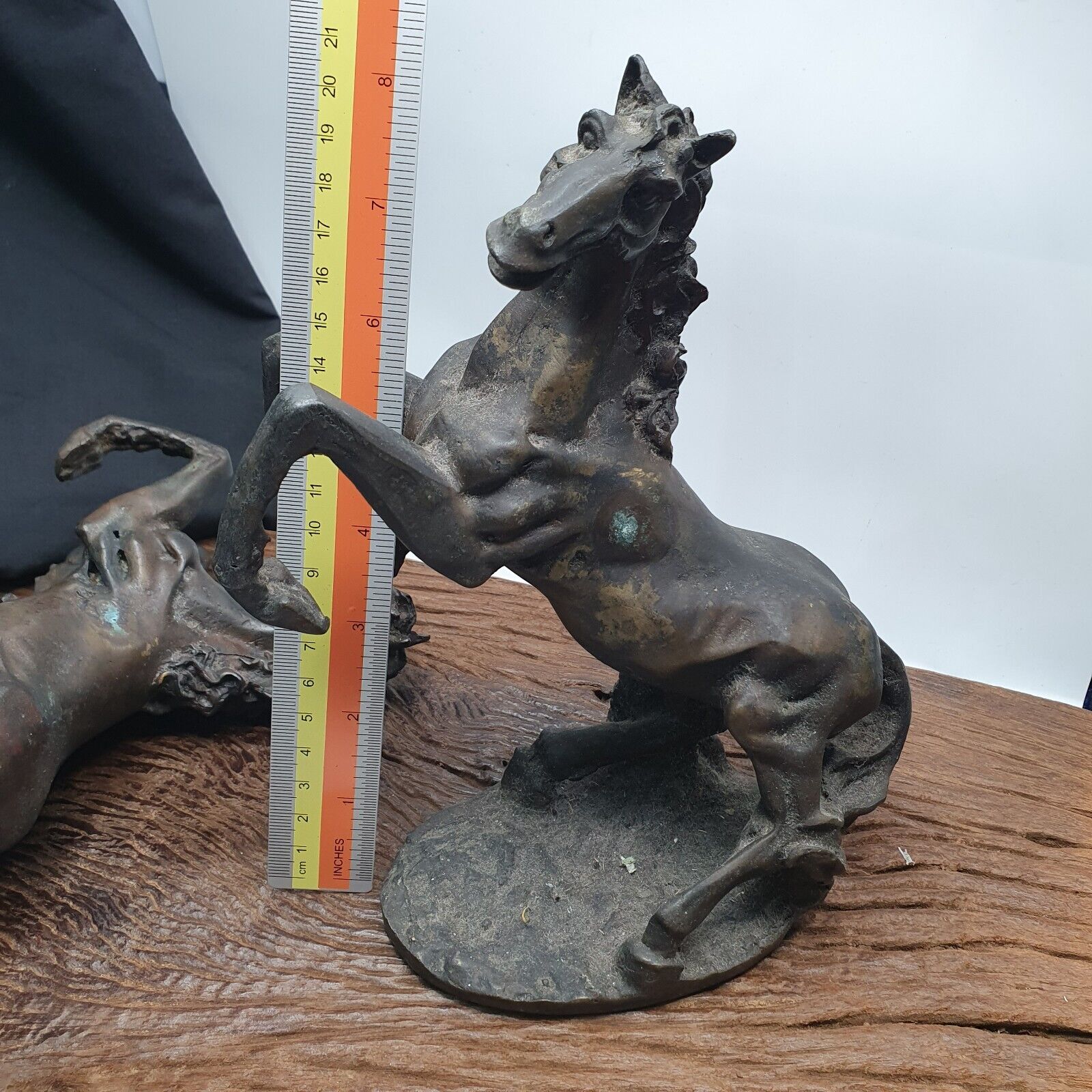 ANTIQUE Old Bronze, brass Horse Figurine with Patina