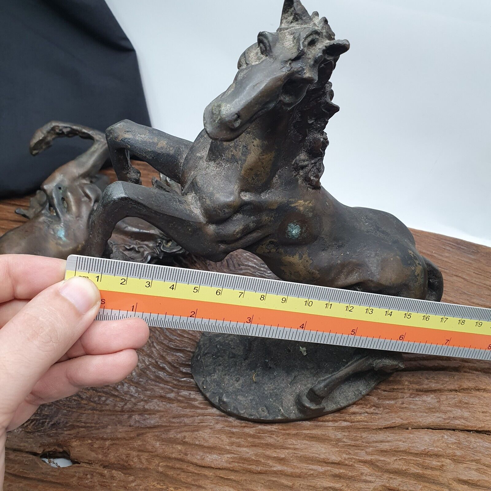 ANTIQUE Old Bronze, brass Horse Figurine with Patina