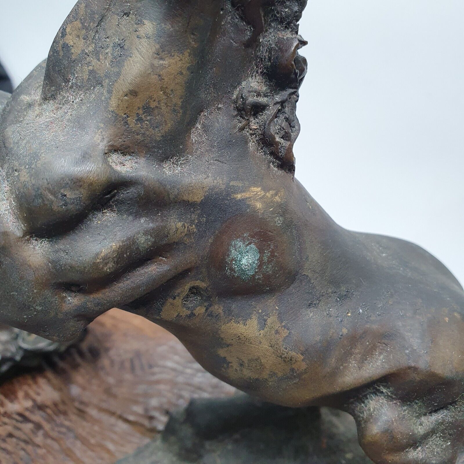 ANTIQUE Old Bronze, brass Horse Figurine with Patina