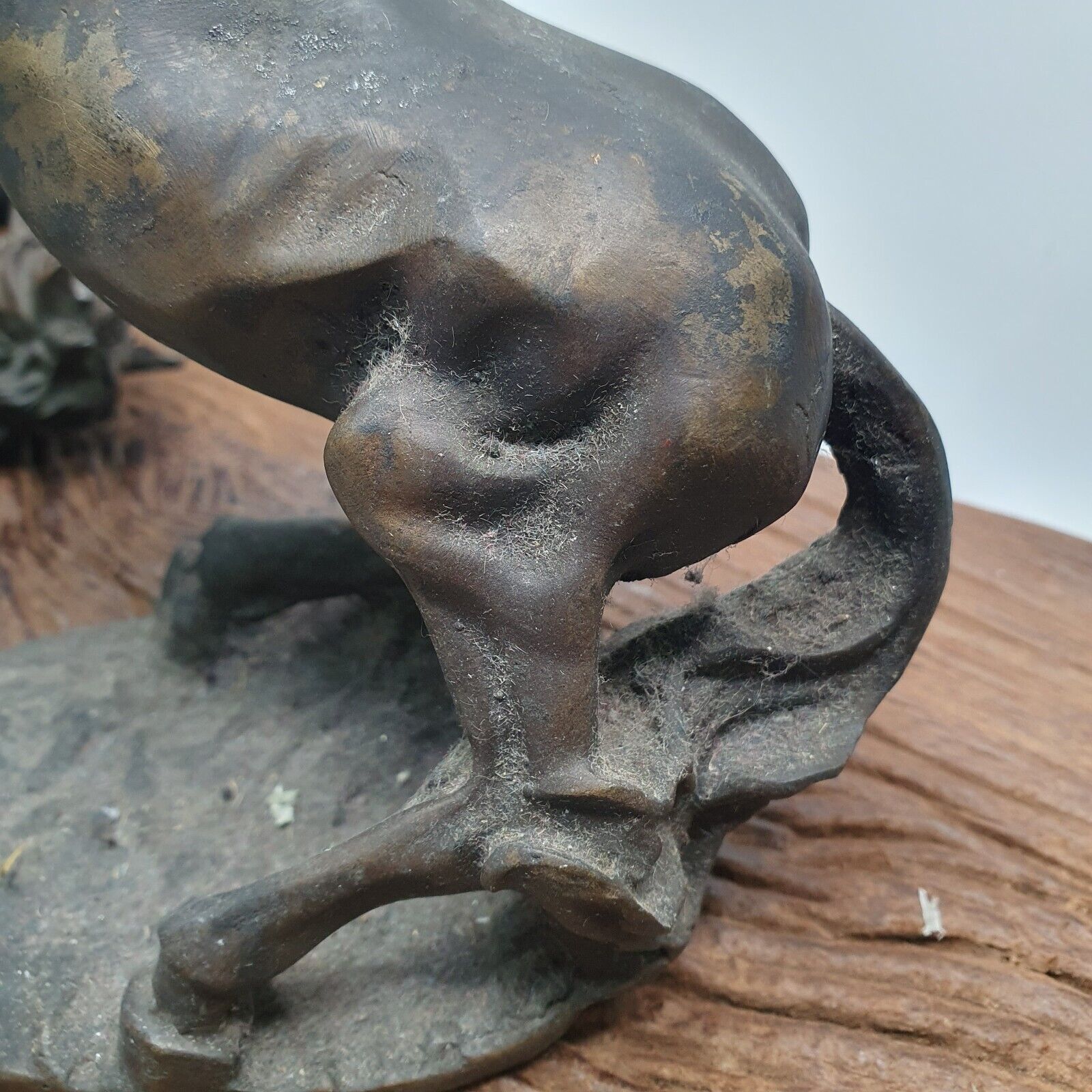 ANTIQUE Old Bronze, brass Horse Figurine with Patina
