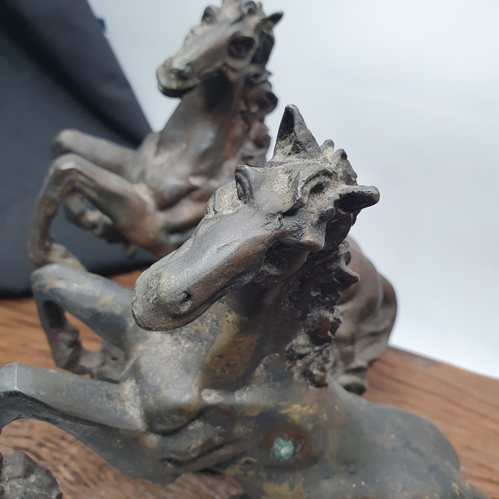 ANTIQUE Old Bronze, brass Horse Figurine with Patina
