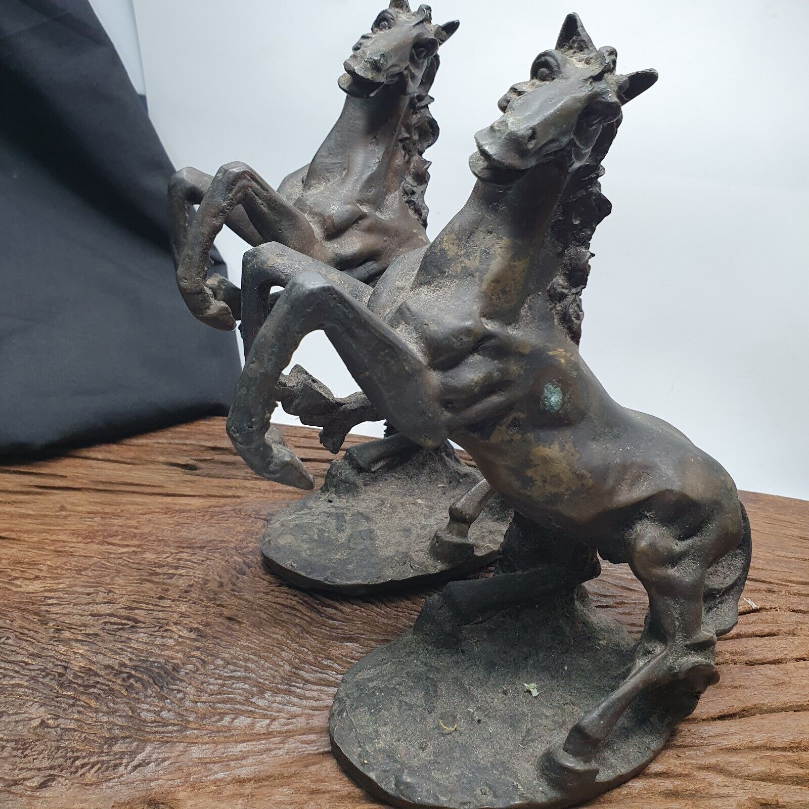 ANTIQUE Old Bronze, brass Horse Figurine with Patina