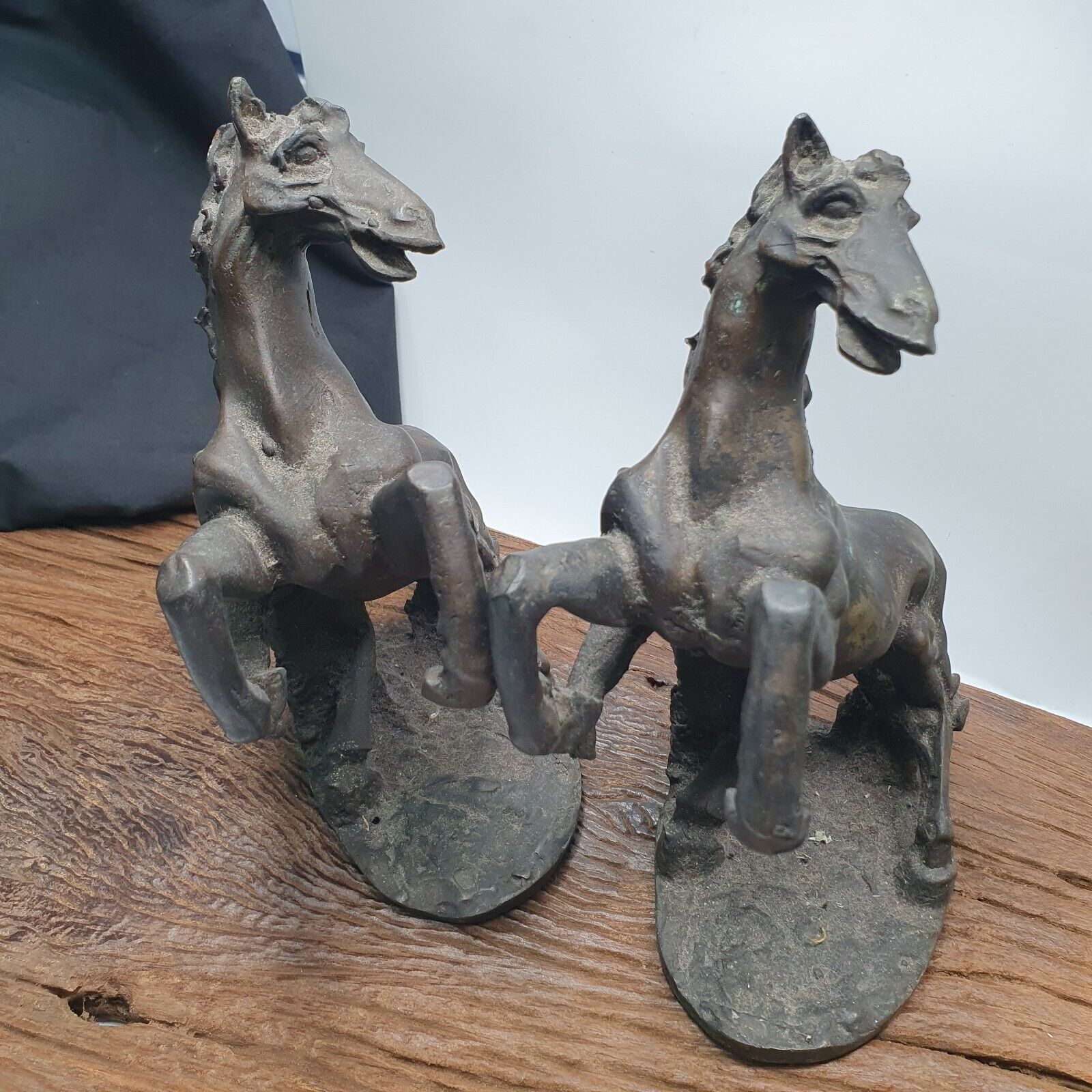 ANTIQUE Old Bronze, brass Horse Figurine with Patina
