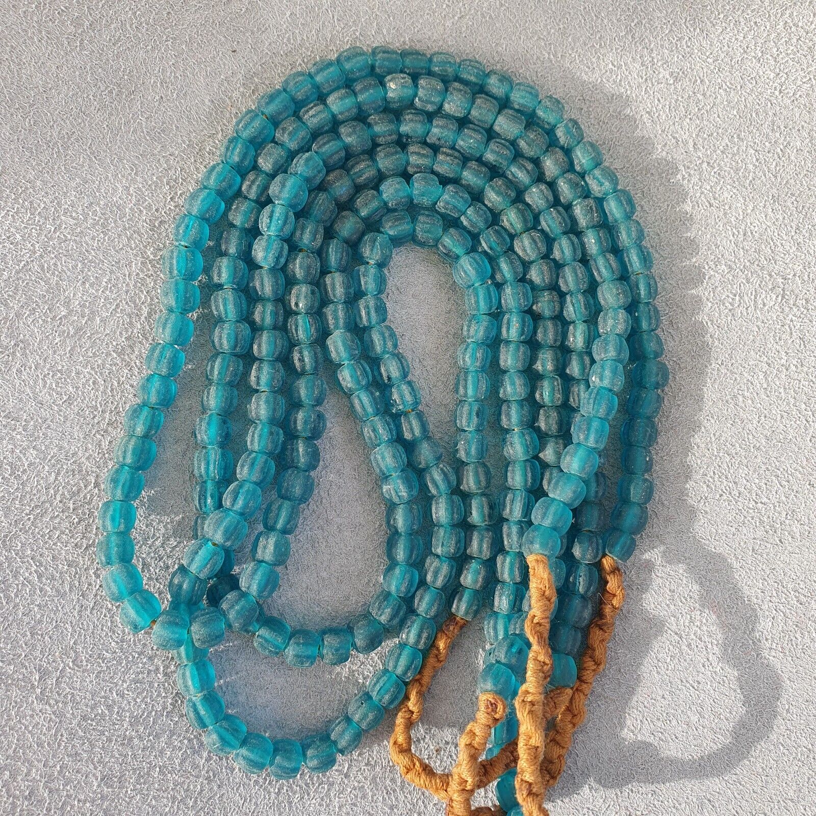 BEAUTIFUL OLD AFRICAN greenish blue GLASS ANTIQUE Style BEADS 7MM